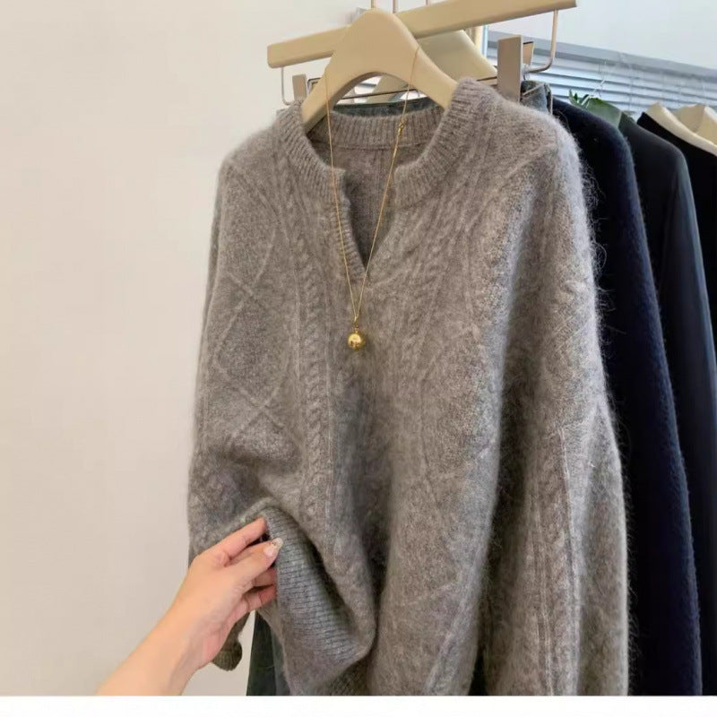 Damen V-AUSSCHNITT FLEECE-PULLOVER | WEICH, BEQUEM, STILVOLL