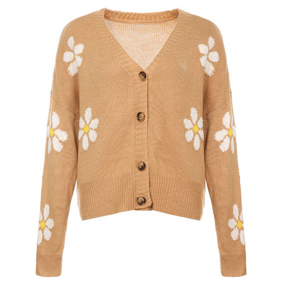 Bersha Floral Sommerweste | Casual Floral gestrickt Damen Weste mit Knöpfen