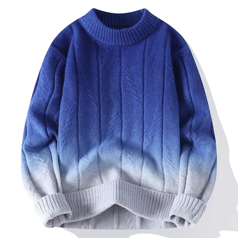 Herren Ombre Strickpullover in Farbverlauf
