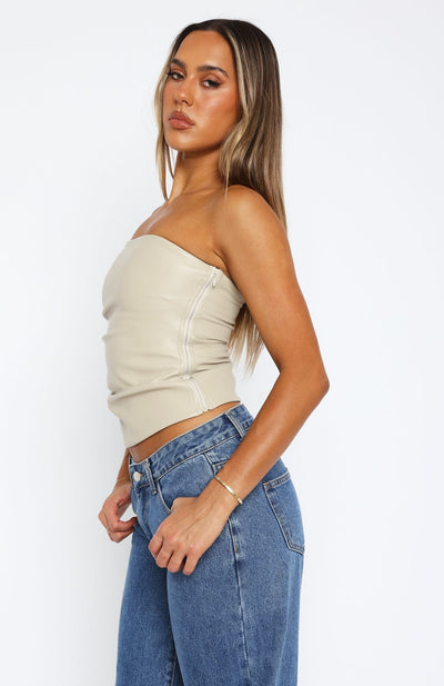 LAETITIA I ELEGANTES LEDER-TANKTOP