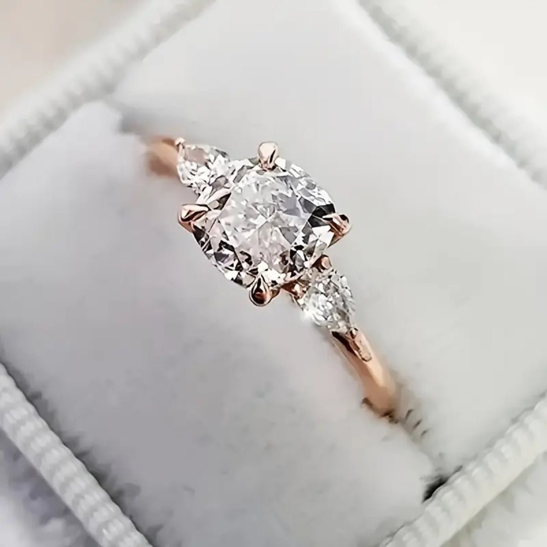 Vintage Silber glänzend kristallinen Ring
