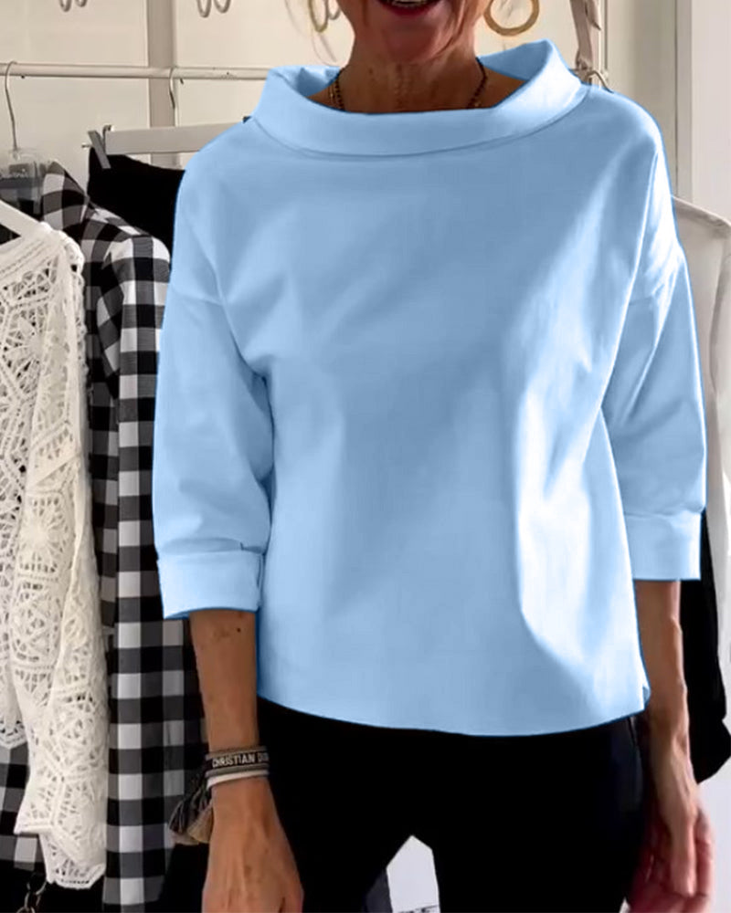 Aldona® | Elegante Damenbluse mit halben Ärmeln
