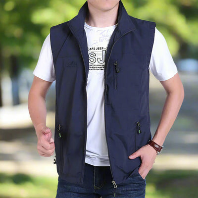 Sommer Militär Jagd- und Anglerweste | Leicht Multifunktionsweste mit Taschen Für Herren | Sommerweste