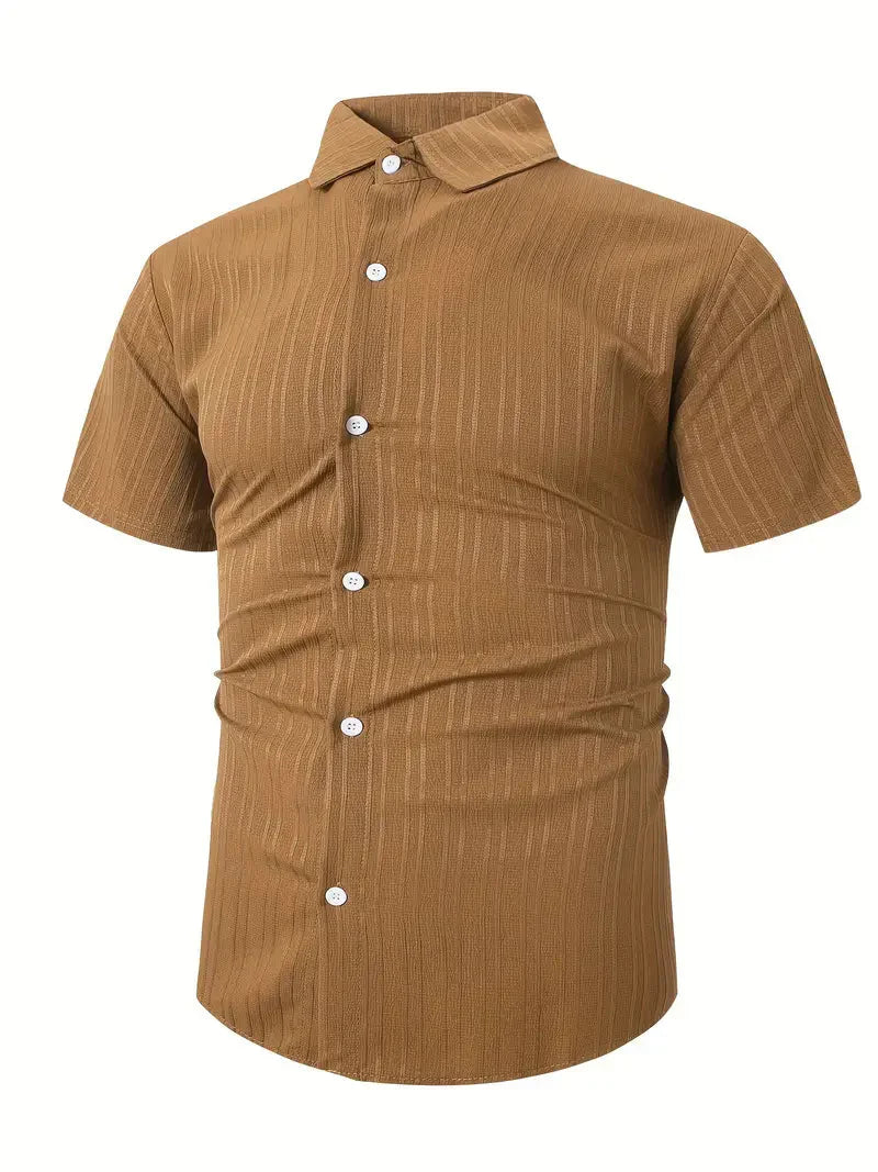 Perry-T-Shirt | Kurzärmeliges Button-up-Hemd für Männer