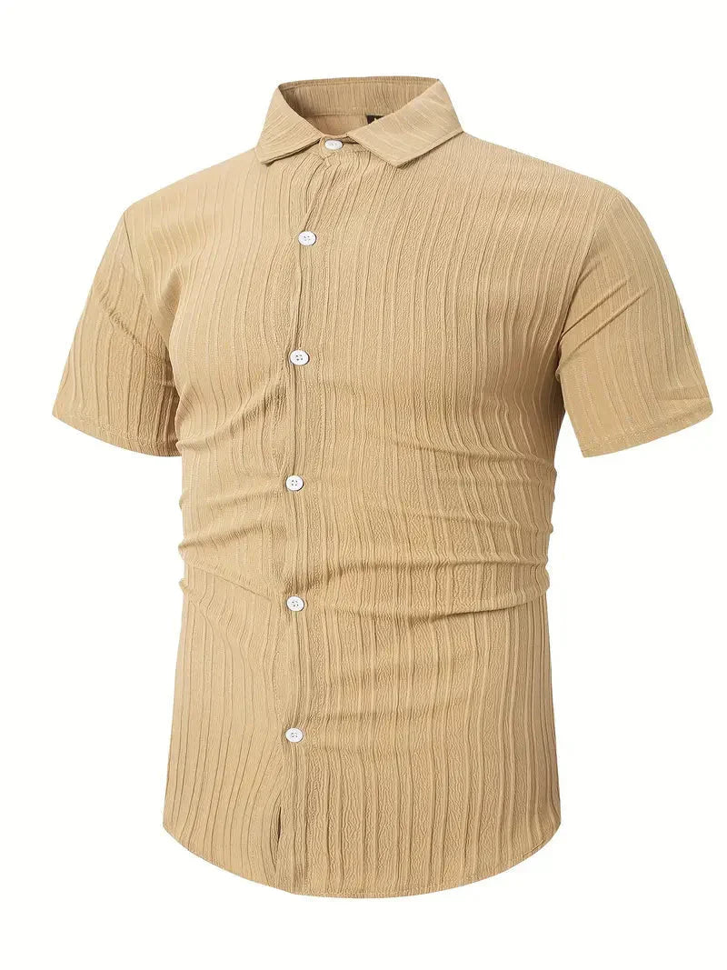 Perry-T-Shirt | Kurzärmeliges Button-up-Hemd für Männer