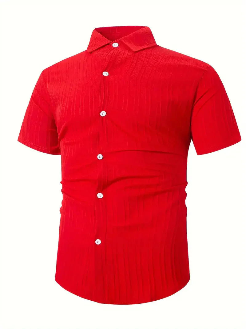 Perry-T-Shirt | Kurzärmeliges Button-up-Hemd für Männer