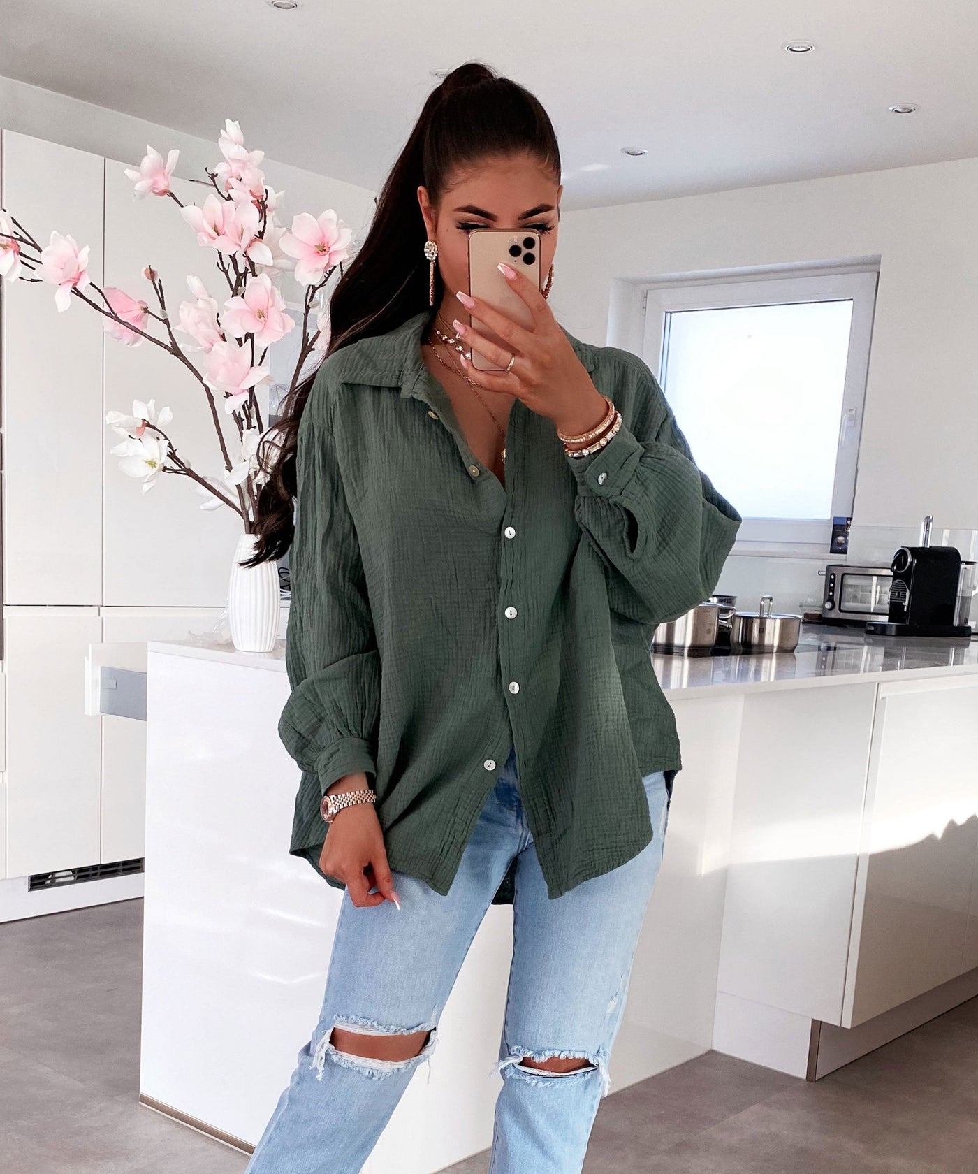 Aure® | Übergroße Musselinbluse