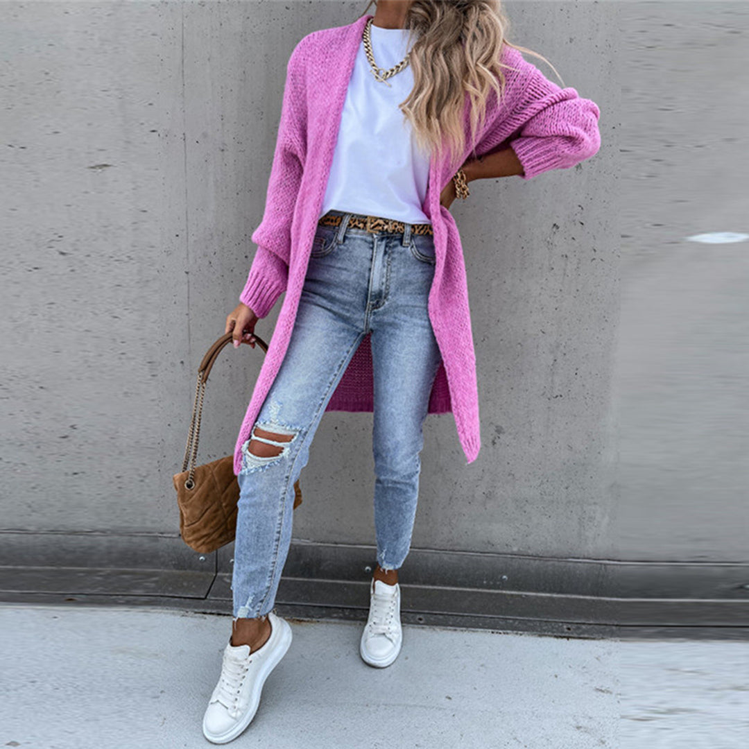 Schicke lange Strickjacke für Damen