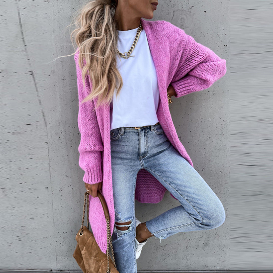 Schicke lange Strickjacke für Damen