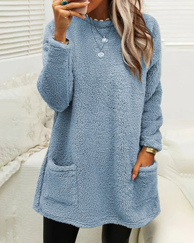 Plüschige Teddyjacke für Frauen