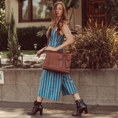 Elegante Umhängetasche | Cut-Out-Design & Schleife | Femininer Stil