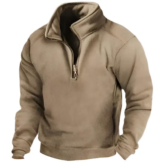 Winddichter Pullover mit Reißverschluss für Männer