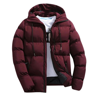 Wasserdichte Winterparka-Jacke mit Kapuze für Herren