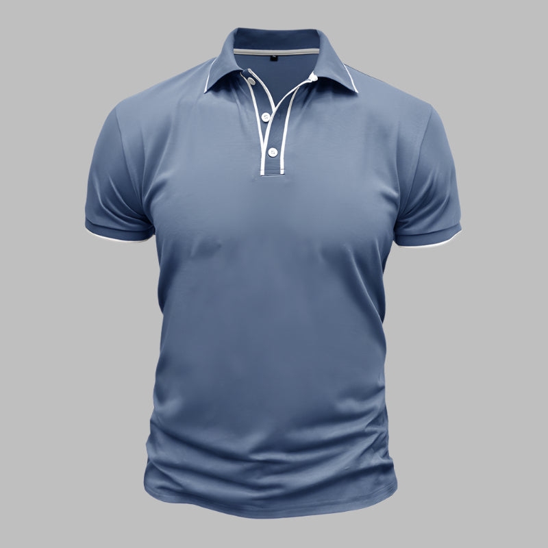 Poloshirt für Herren – Elegantes Polo mit weißen Kontrastdetails für den Sommer