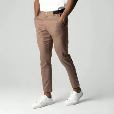 Chinohose für Herren - Stretch Slim Fit Sommerstoffhosen mit Gummibund
