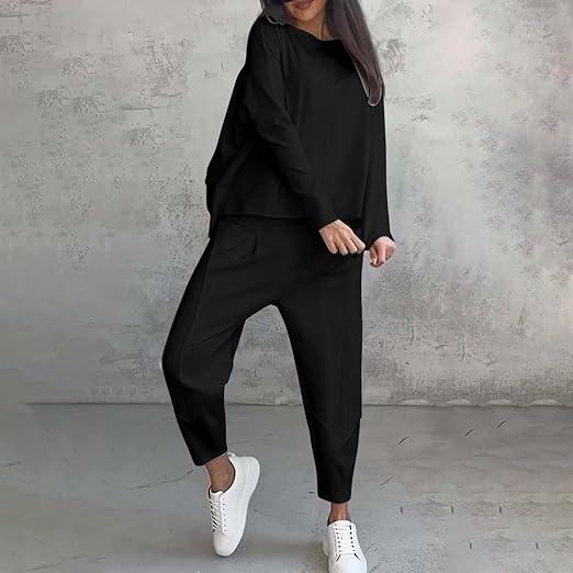 Damen Sommer Loungewear Set – Leichter Oversized Zweiteiler mit Pullover & Hose in Premium Qualität