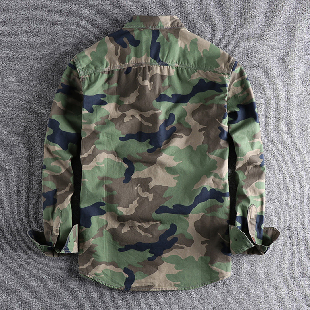 Robustes Herren langarm Hemd in Camouflage Optik