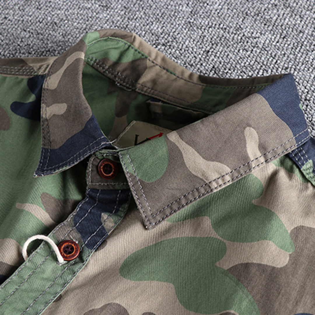 Robustes Herren langarm Hemd in Camouflage Optik