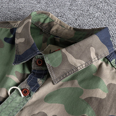 Robustes Herren langarm Hemd in Camouflage Optik