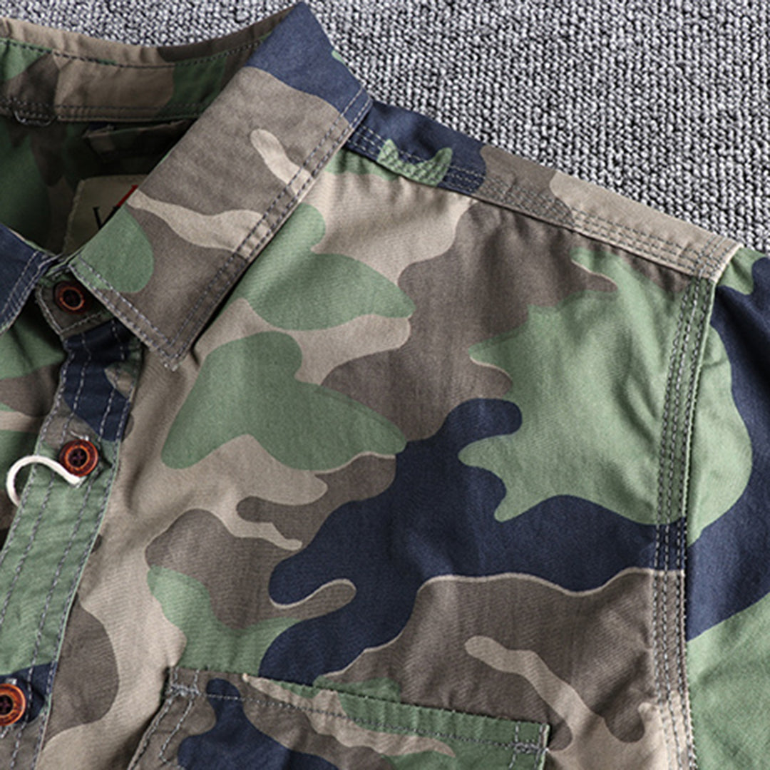 Robustes Herren langarm Hemd in Camouflage Optik
