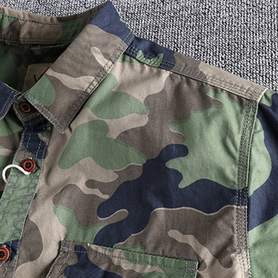 Robustes Herren langarm Hemd in Camouflage Optik