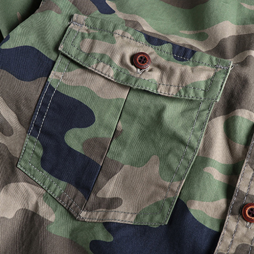 Robustes Herren langarm Hemd in Camouflage Optik