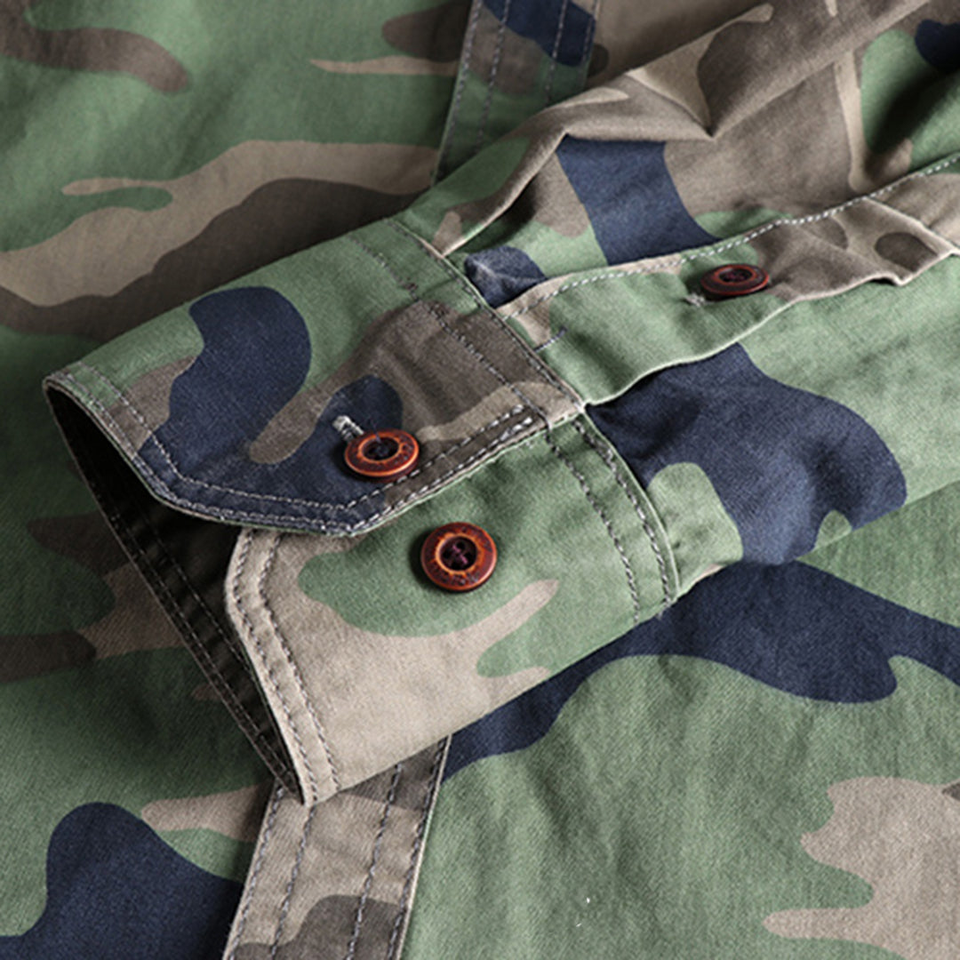 Robustes Herren langarm Hemd in Camouflage Optik
