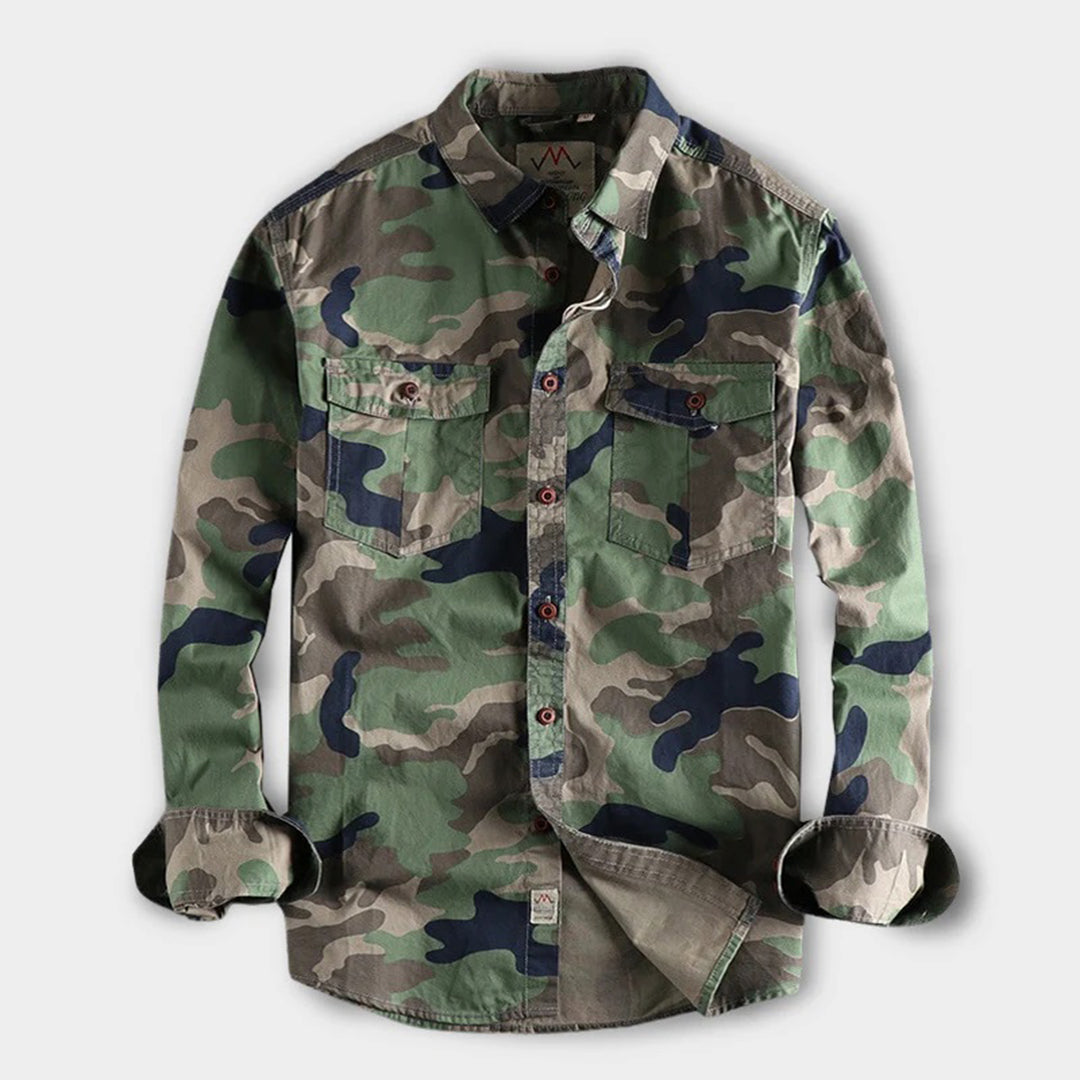 Robustes Herren langarm Hemd in Camouflage Optik