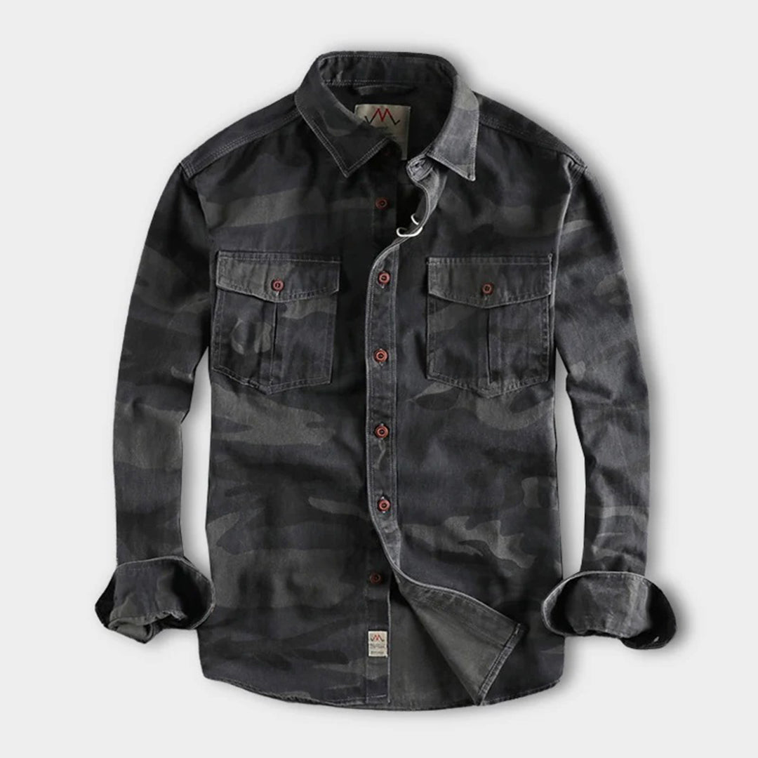 Robustes Herren langarm Hemd in Camouflage Optik