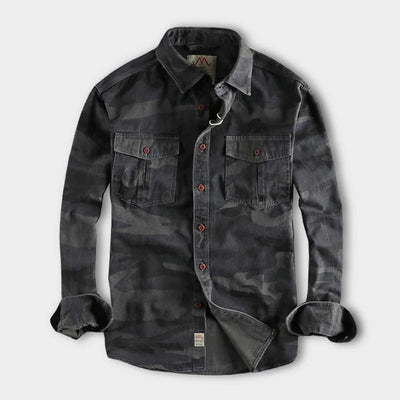 Robustes Herren langarm Hemd in Camouflage Optik