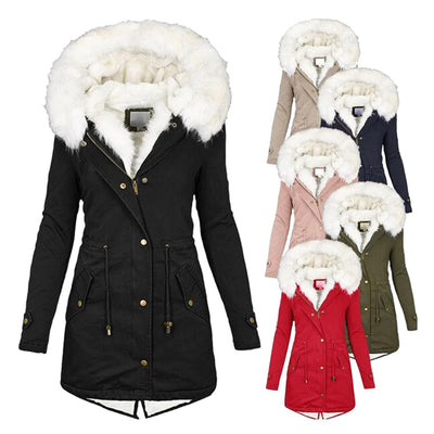 Winterjacke mit Kapuze und warmem Innenfutter für Frauen