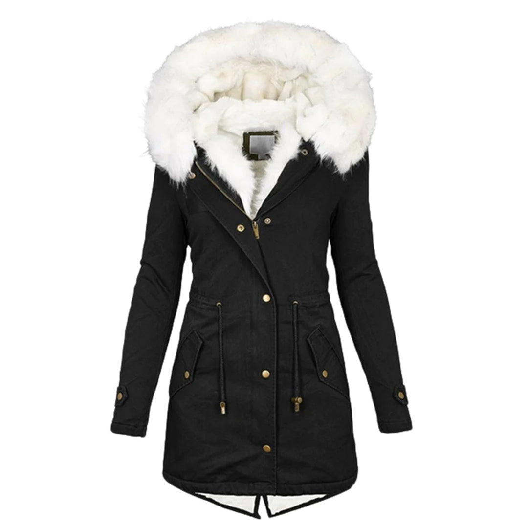 Winterjacke mit Kapuze und warmem Innenfutter für Frauen