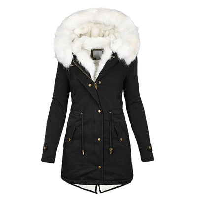 Winterjacke mit Kapuze und warmem Innenfutter für Frauen