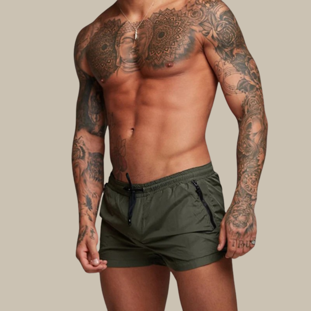 Badehose für Herren - Leichte, schnelltrocknende Strandhose mit Reißverschluss für den Sommer