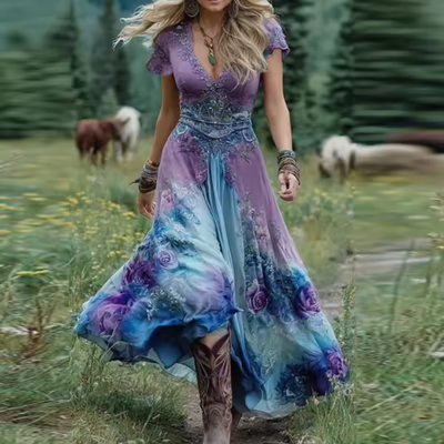 Florenza™ - Elegantes und Fließendes Blumenkleid