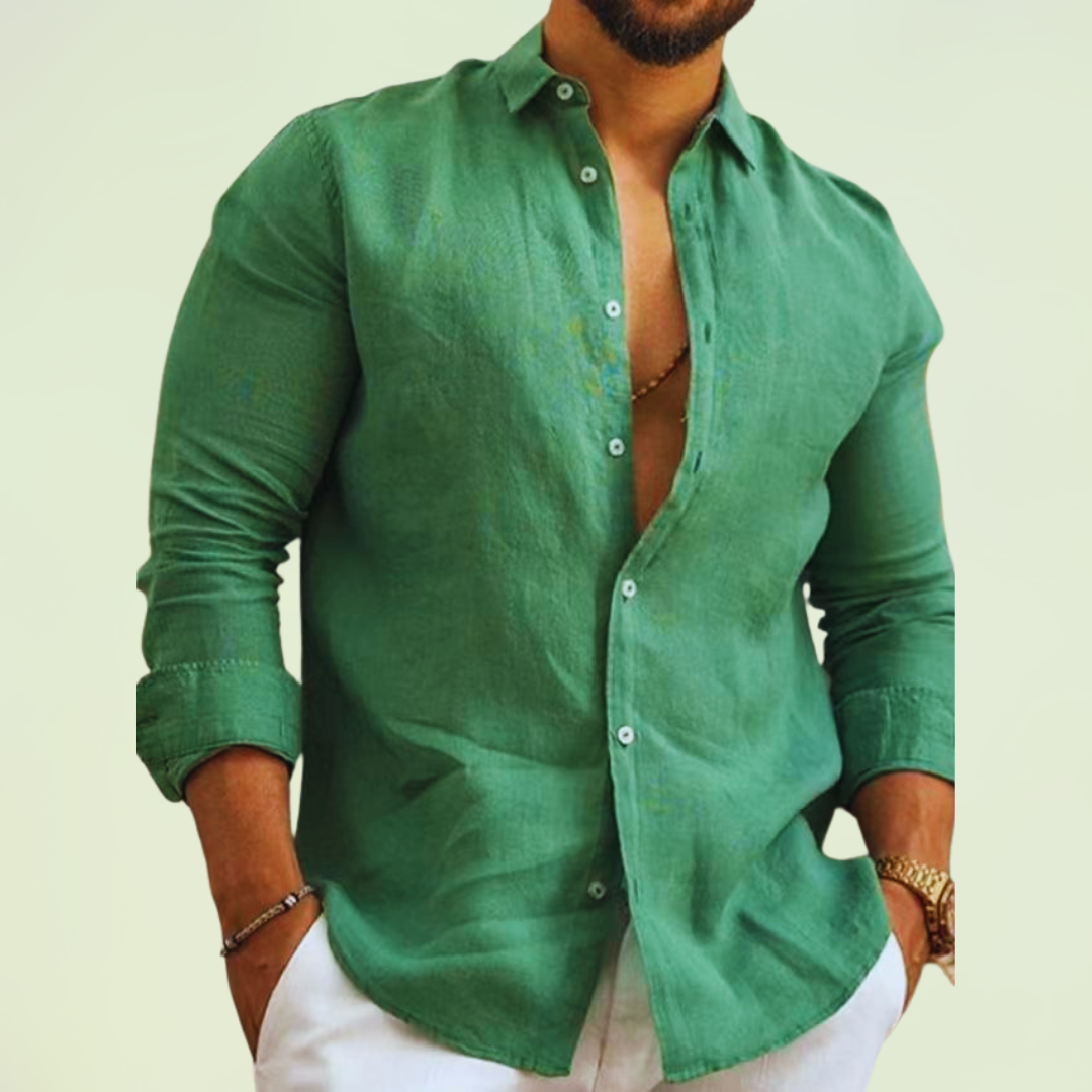 Thomas | Sommerliches Baumwollhemd mit italienischem Kragen