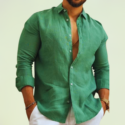 Thomas | Sommerliches Baumwollhemd mit italienischem Kragen