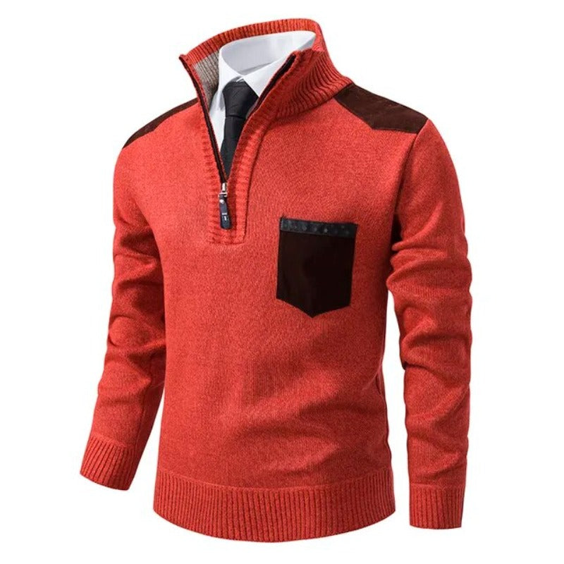 Rollkragenpullover mit Reißverschluss für Herren