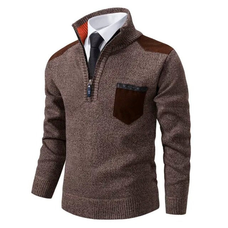 Rollkragenpullover mit Reißverschluss für Herren