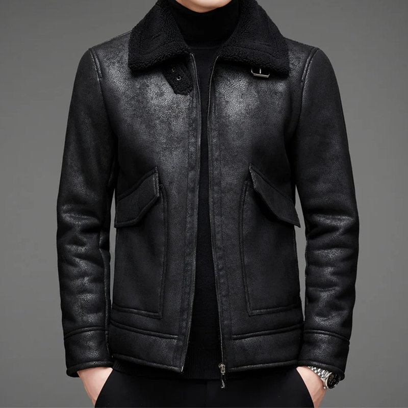 Herren Premium Lederjacke im Vintage-Stil