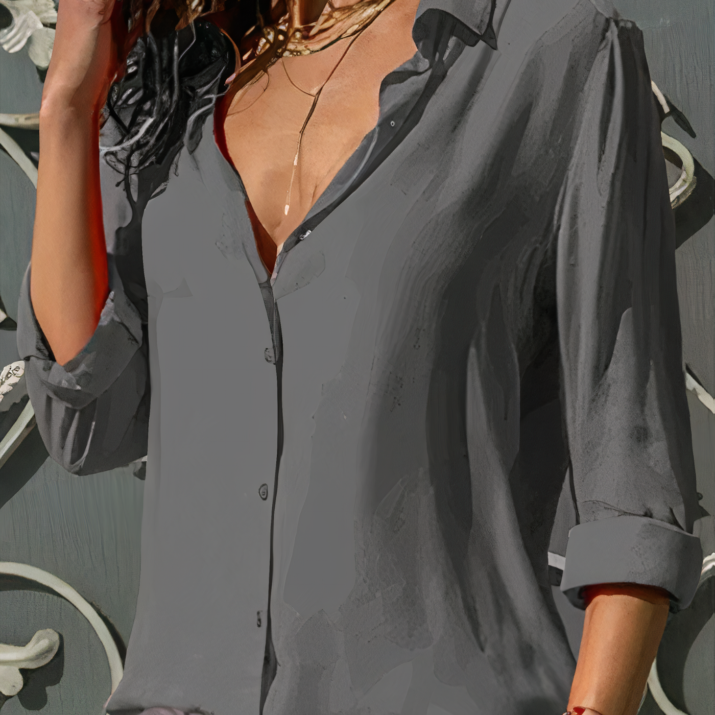 Hemdbluse für Damen  - Leichte Sommer Bluse für stilvolle Business Looks