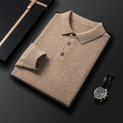 Herren Luxus Cashmere Polo Pullover