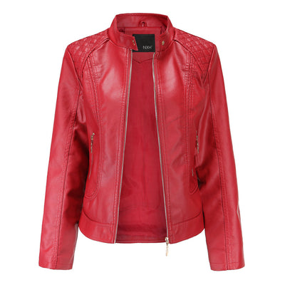 Schicke Lederjacke im Moto-Stil für Damen