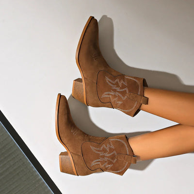 Adele Cowboy Stiefeletten | Sommerliche Retro Western Ankle Boots für Damen