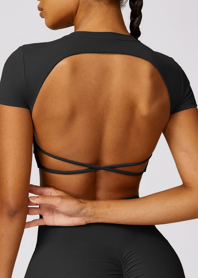 Kurzarm-T-Shirt – Integrierter BH – Lina