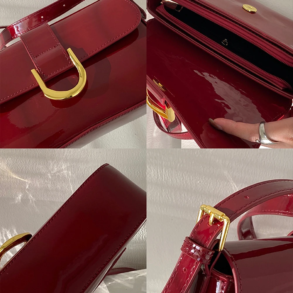 Augustyn Schultertasche | Sommerliche Retro rote Lederschultertasche