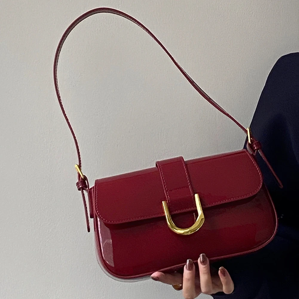 Augustyn Schultertasche | Sommerliche Retro rote Lederschultertasche