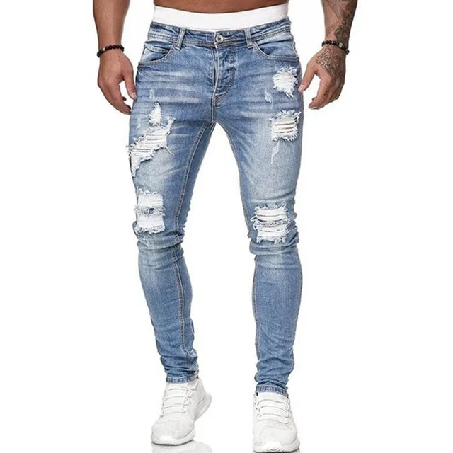 Röhrenjeans | Stretch | Slim Fit | Rissige Jeans | Herrenjeans