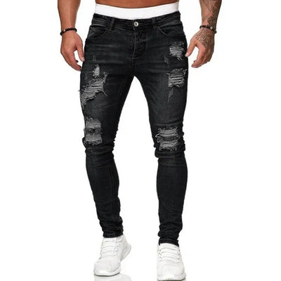 Röhrenjeans | Stretch | Slim Fit | Rissige Jeans | Herrenjeans