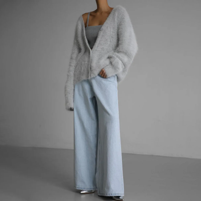 Übergroße Strickjacke für Damen